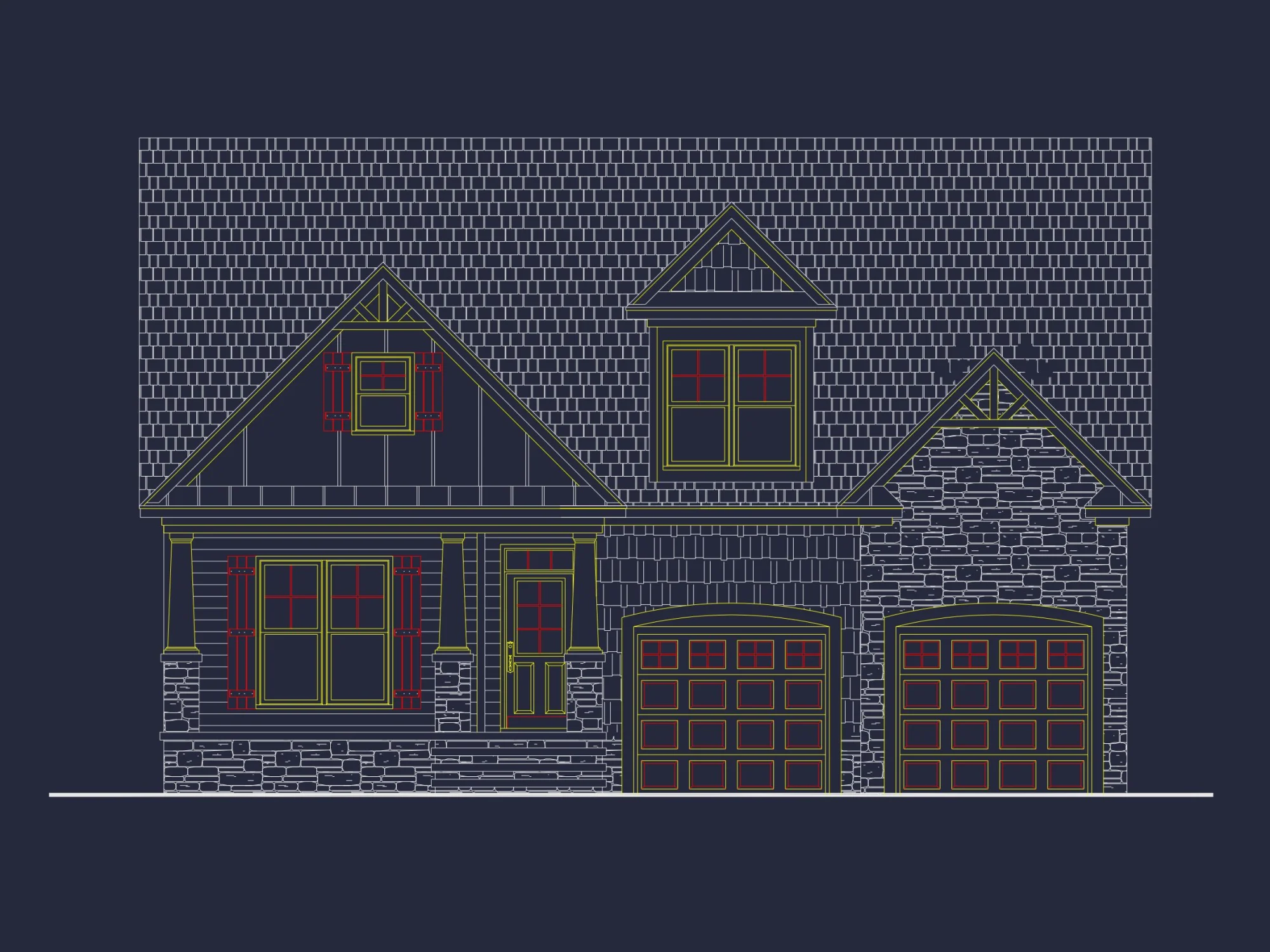 Spacious 3-Bedroom Designs with CAD Blueprints