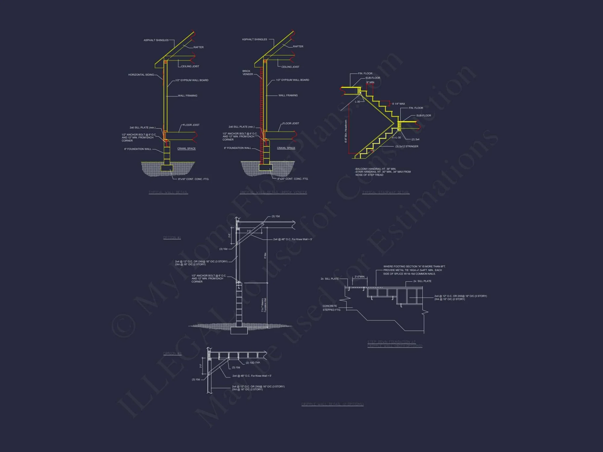 Modern Colonial Revival house Plan with 4 Bedrooms & CAD Blueprint