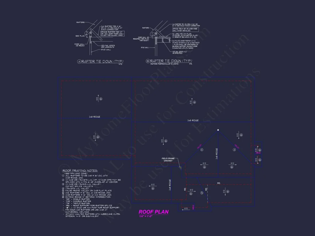 Modern Colonial Revival house Plan with 4 Bedrooms & CAD Blueprint