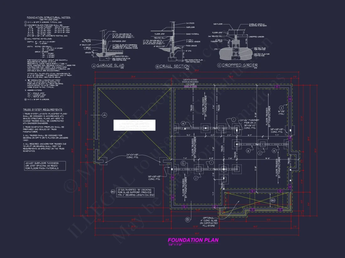 Modern Colonial Revival house Plan with 4 Bedrooms & CAD Blueprint