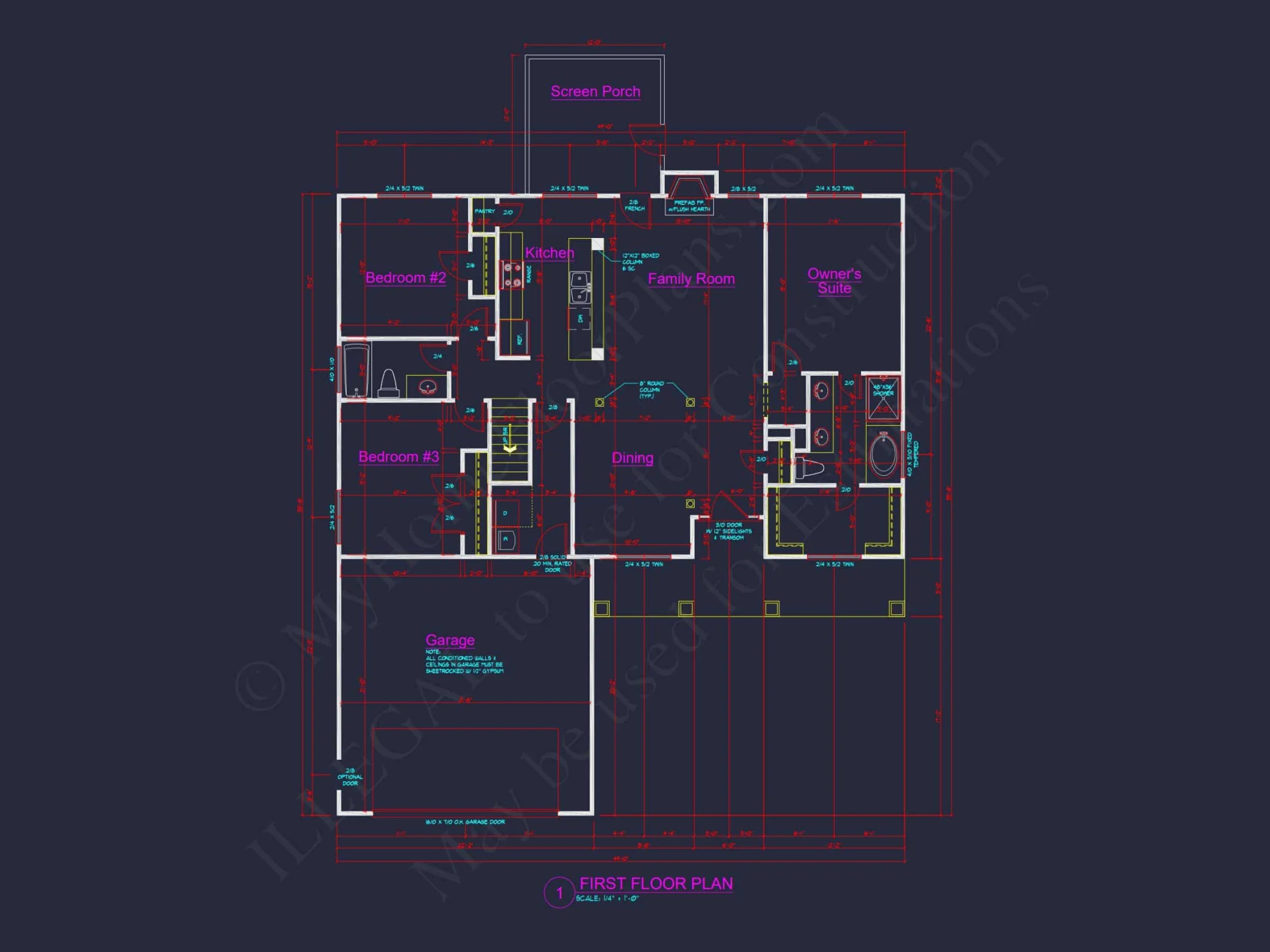 Craftsman house Plan: Blueprint CAD Floor Plan Designs