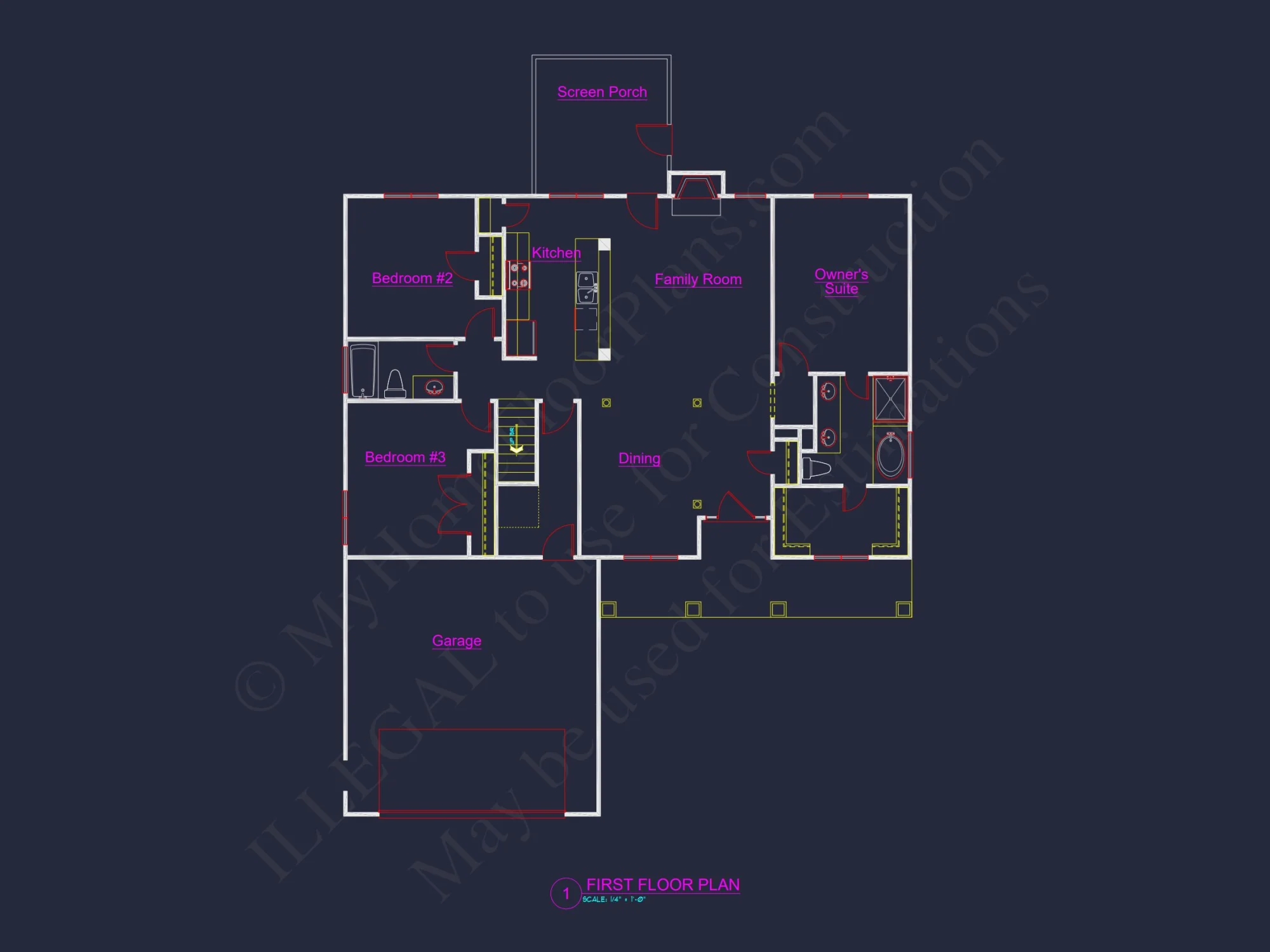 Craftsman house Plan: Blueprint CAD Floor Plan Designs