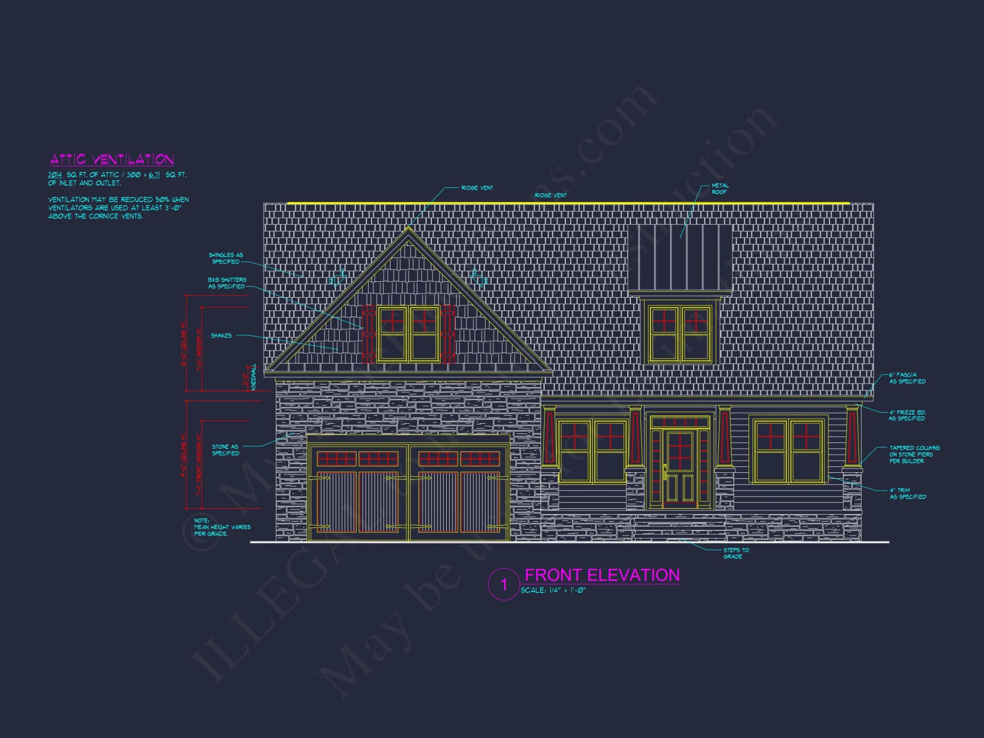 Craftsman house Plan: Blueprint CAD Floor Plan Designs