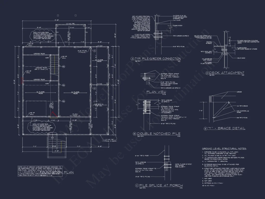 house Plan Blueprint with CAD Designs for Coastal Living