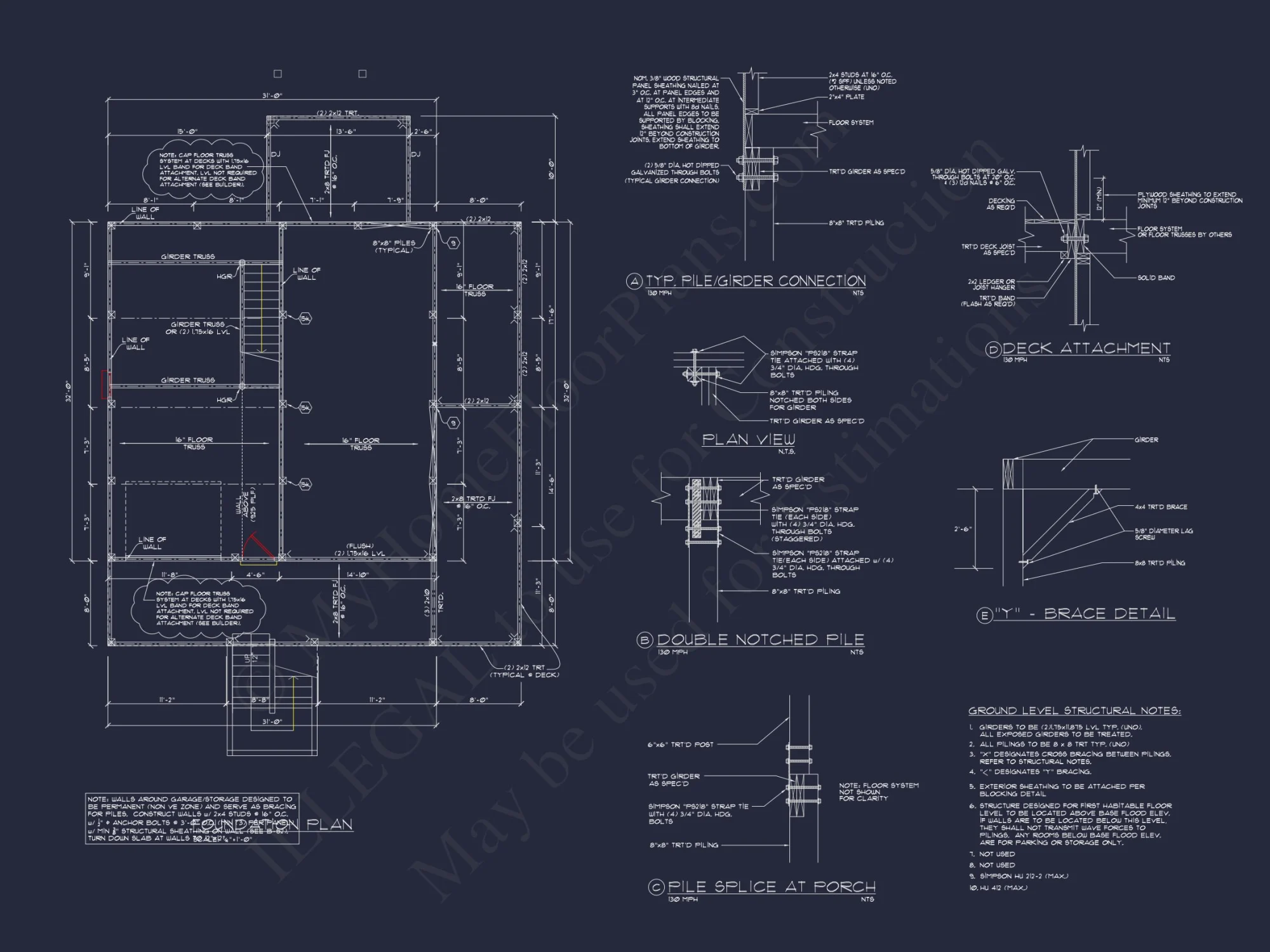 house Plan Blueprint with CAD Designs for Coastal Living