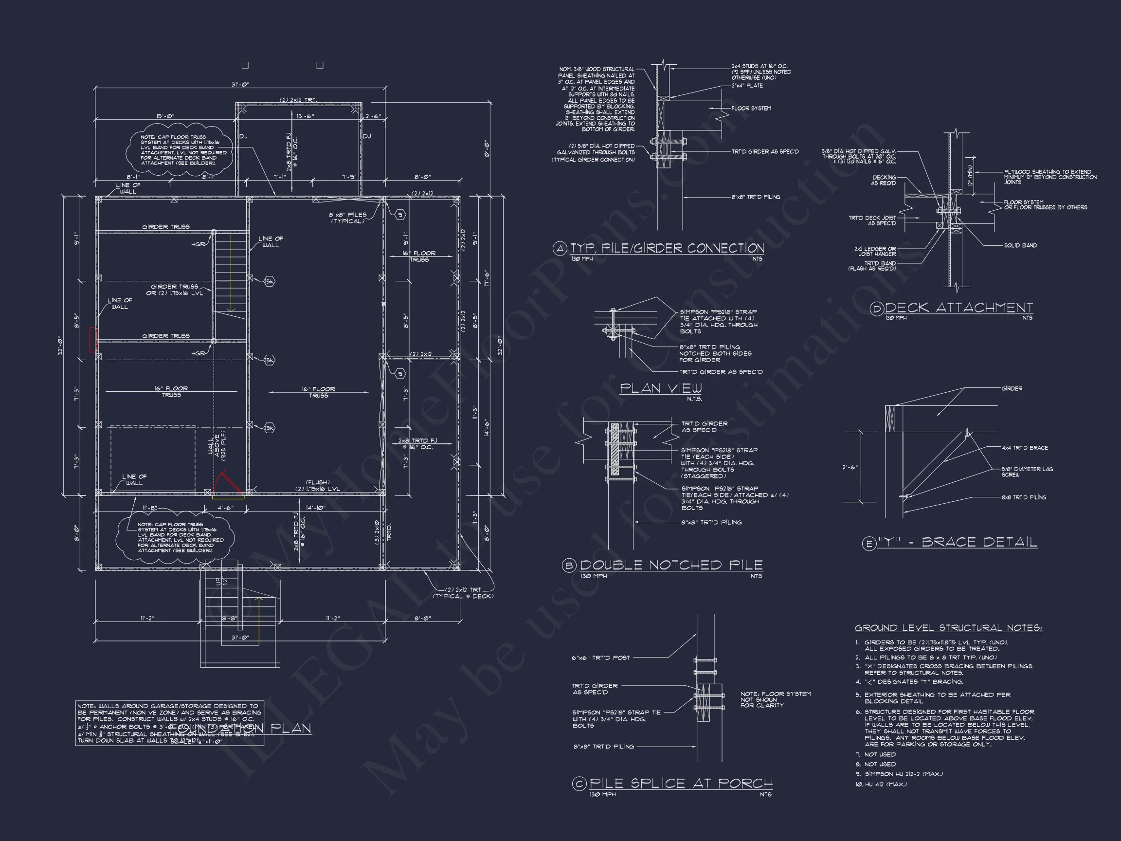 11-1922 HOUSE PLAN -Coastal Home Plan - 3-Bed, 2-Bath, 1,724 SF 13 house Plan Blueprint with CAD Designs for Coastal Living