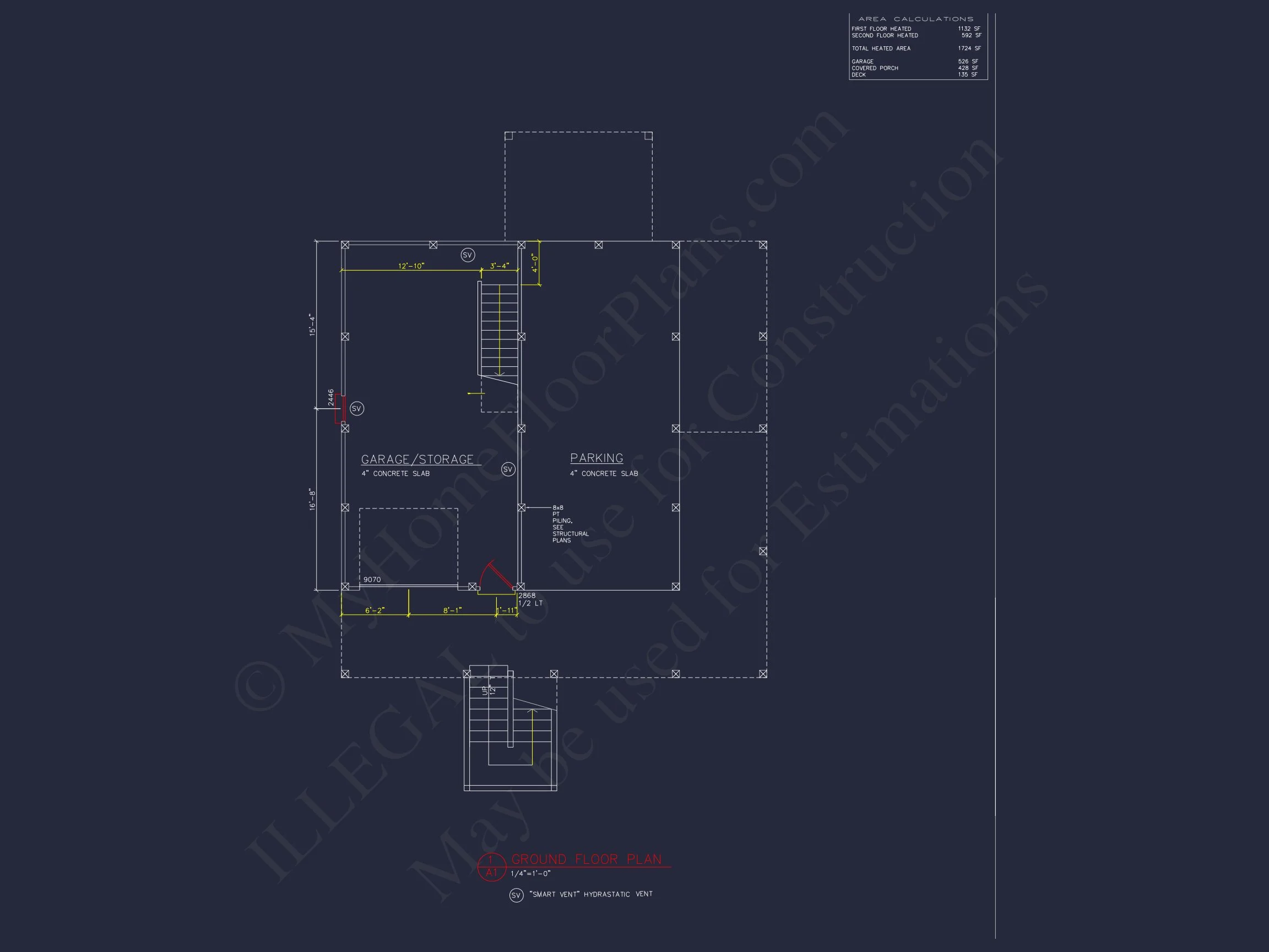 11-1922 HOUSE PLAN -Coastal Home Plan - 3-Bed, 2-Bath, 1,724 SF 9 house Plan Blueprint with CAD Designs for Coastal Living