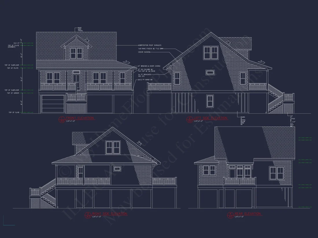 house Plan Blueprint with CAD Designs for Coastal Living