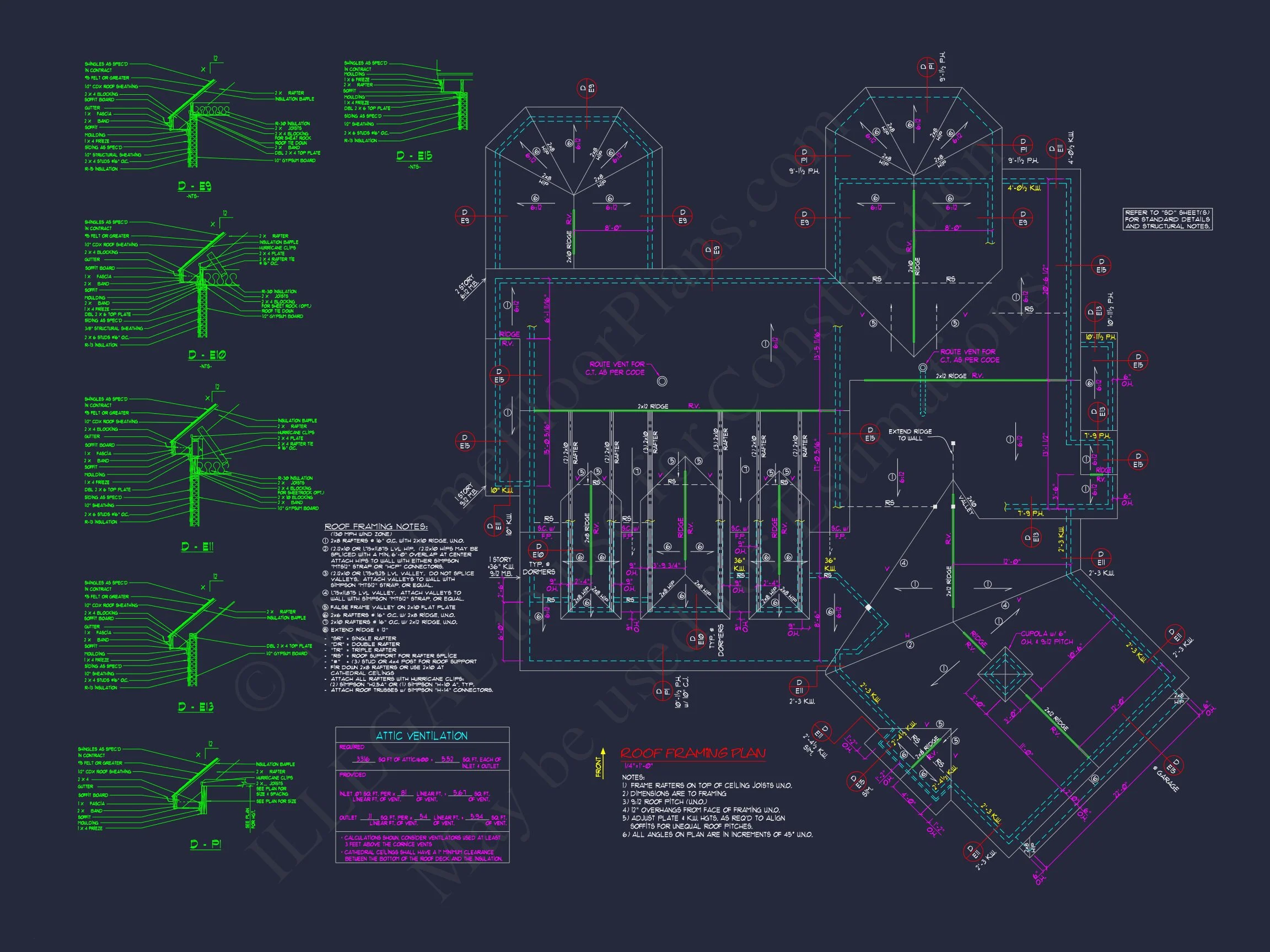 Country house: 3-Bed, 2-Bath, 2-Story Floor Plan