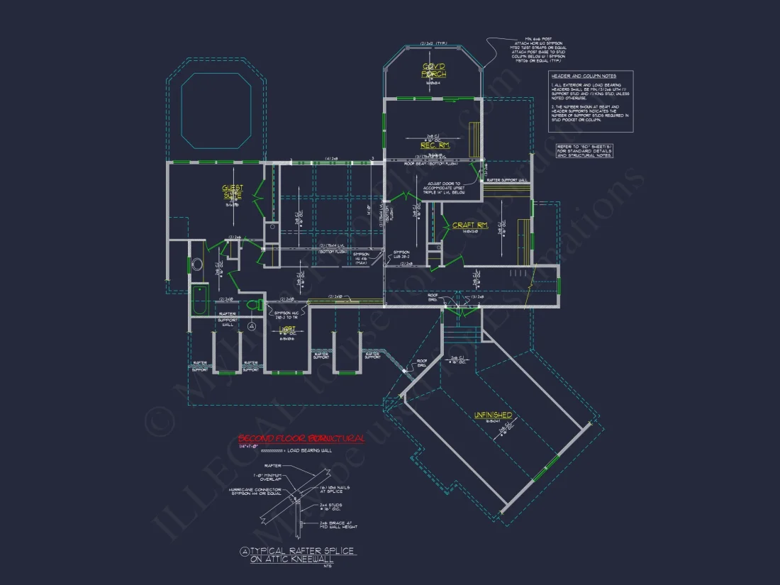 Country house: 3-Bed, 2-Bath, 2-Story Floor Plan