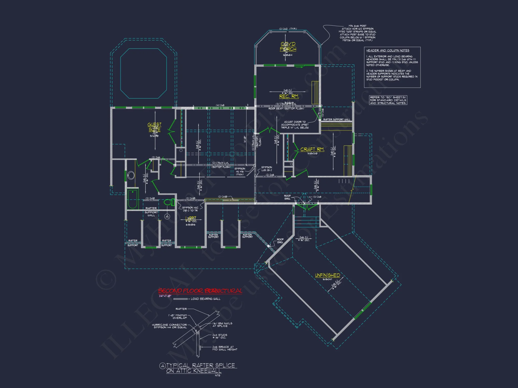 Country house: 3-Bed, 2-Bath, 2-Story Floor Plan