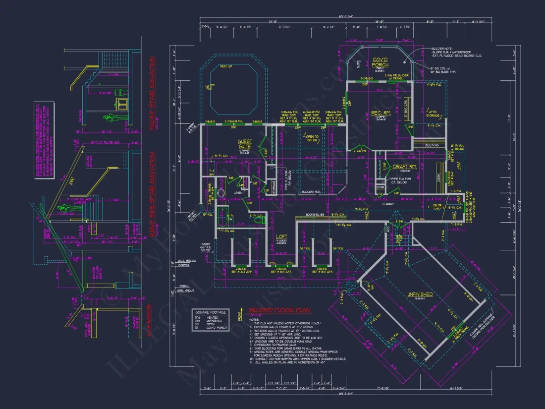Country house: 3-Bed, 2-Bath, 2-Story Floor Plan