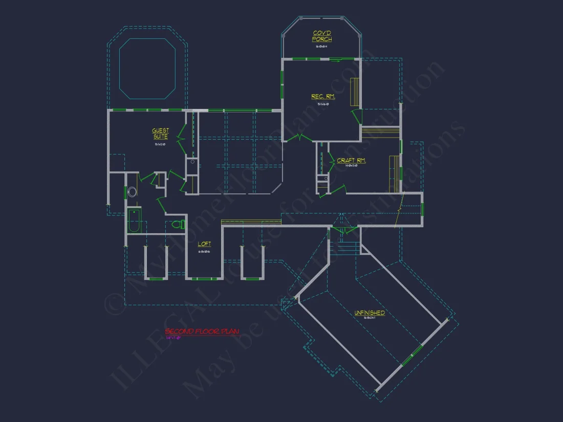 Country house: 3-Bed, 2-Bath, 2-Story Floor Plan