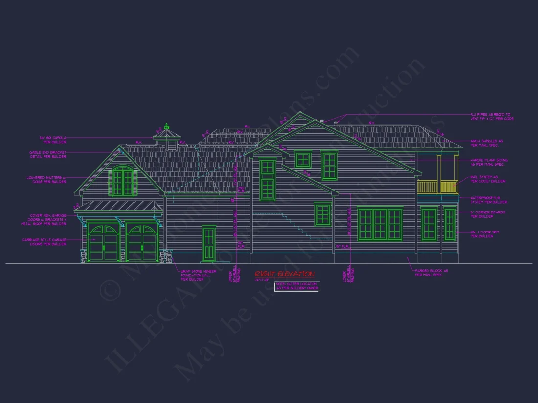 Country house: 3-Bed, 2-Bath, 2-Story Floor Plan