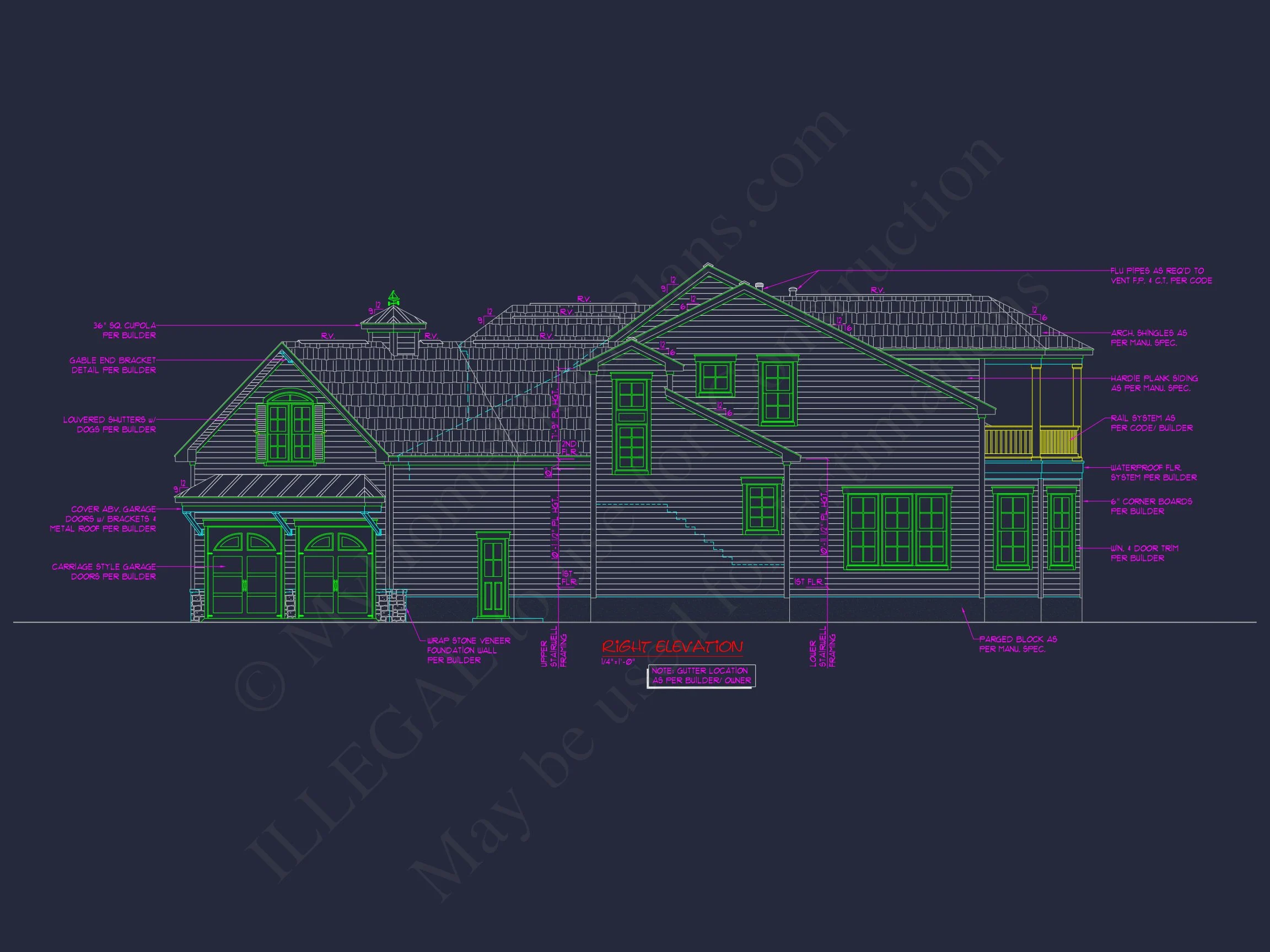 Country house: 3-Bed, 2-Bath, 2-Story Floor Plan