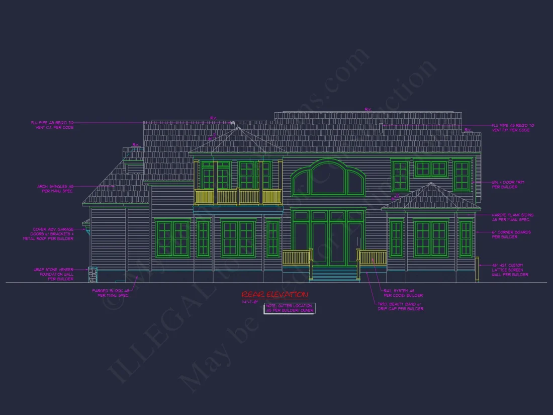 Country house: 3-Bed, 2-Bath, 2-Story Floor Plan