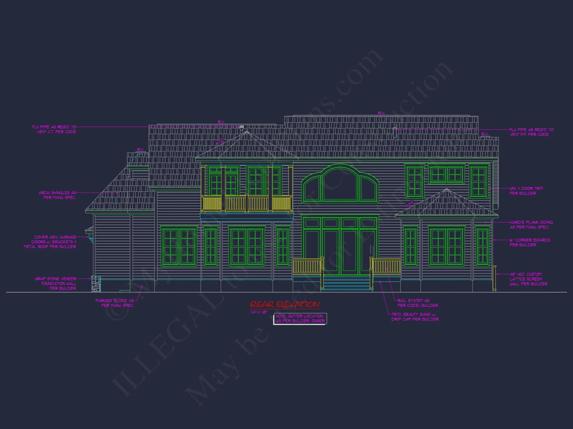 Country house: 3-Bed, 2-Bath, 2-Story Floor Plan
