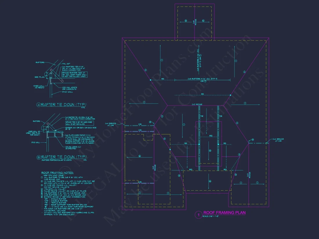 Modern house Plan with 3 Beds, Open Floor Plan & CAD Designs