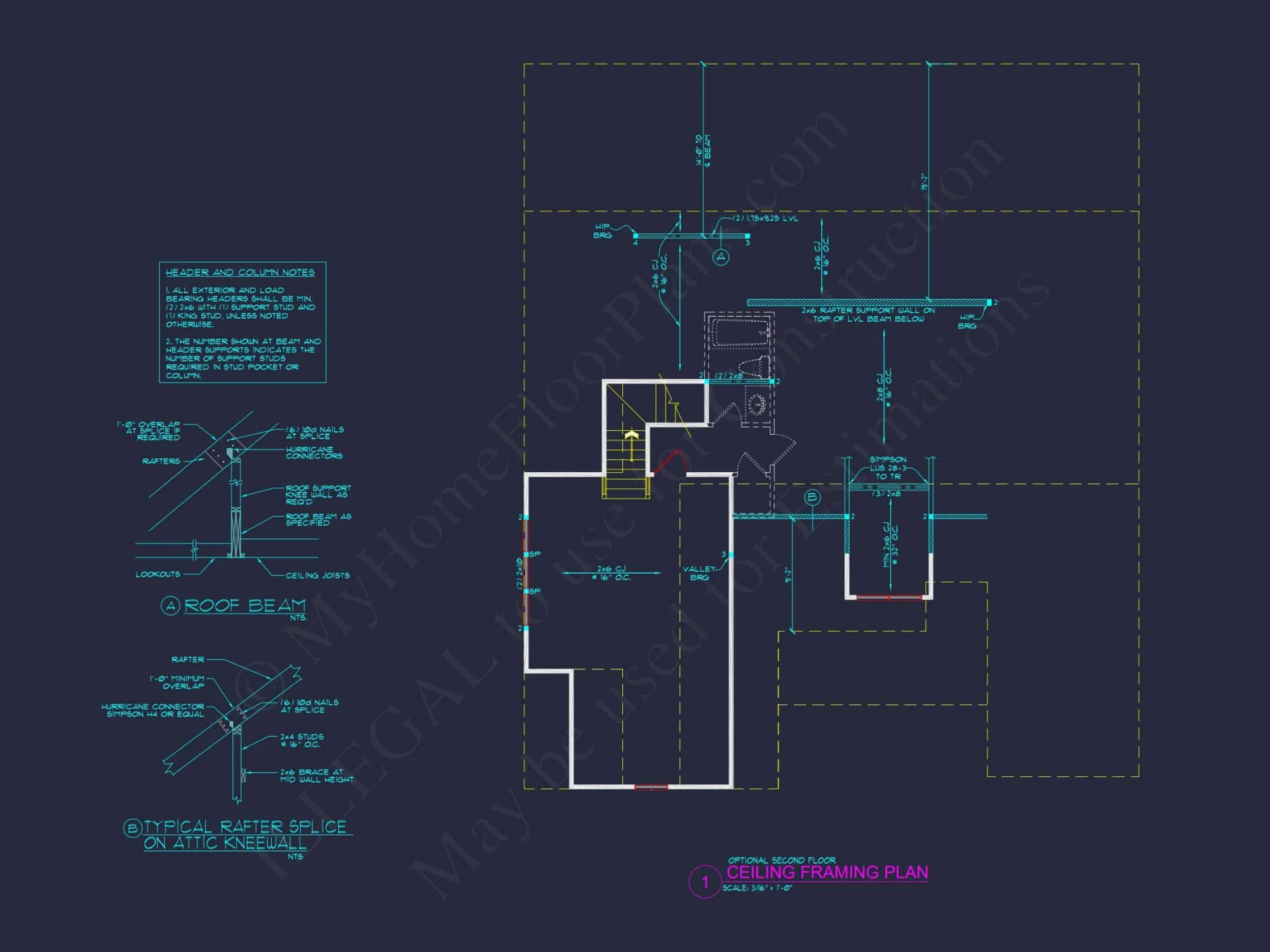 Modern house Plan with 3 Beds, Open Floor Plan & CAD Designs