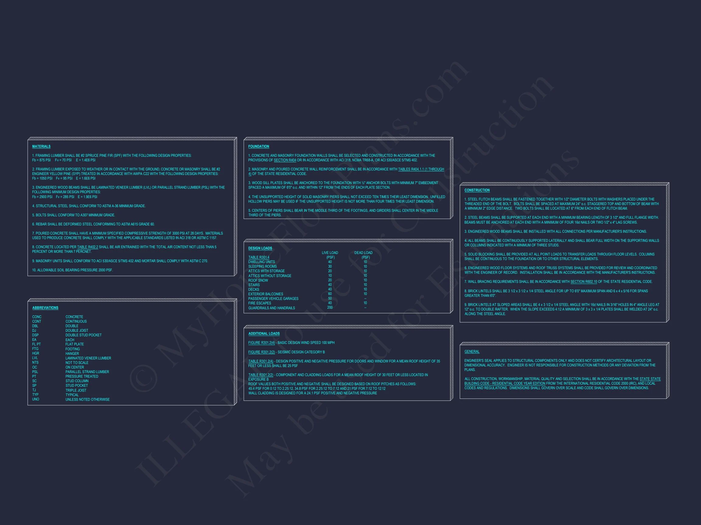Modern house Plan with 3 Beds, Open Floor Plan & CAD Designs