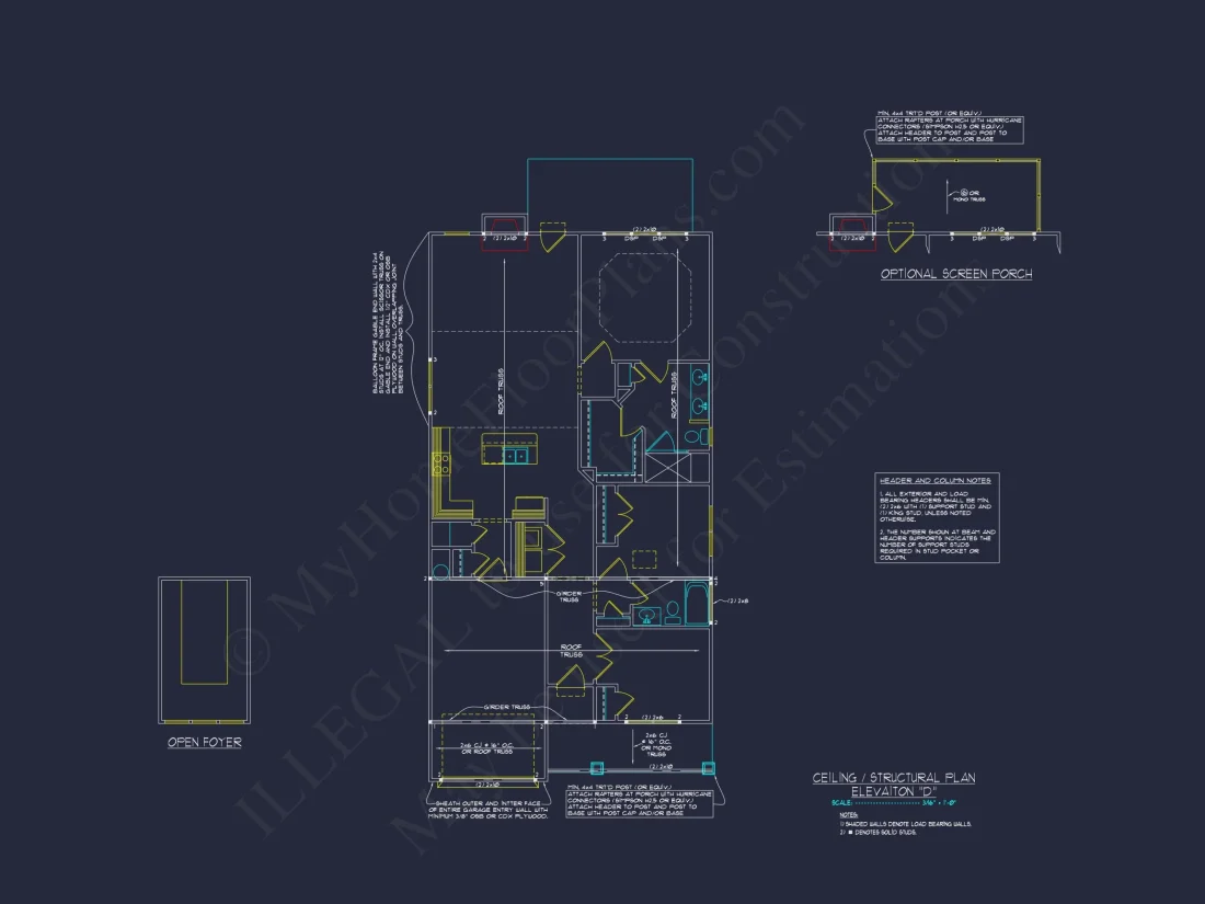 Craftsman house Plan with Open Floor Layout and CAD Designs