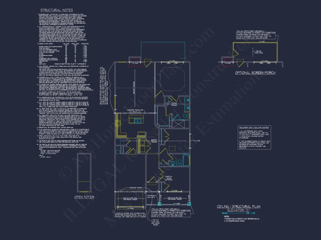 Craftsman house Plan with Open Floor Layout and CAD Designs