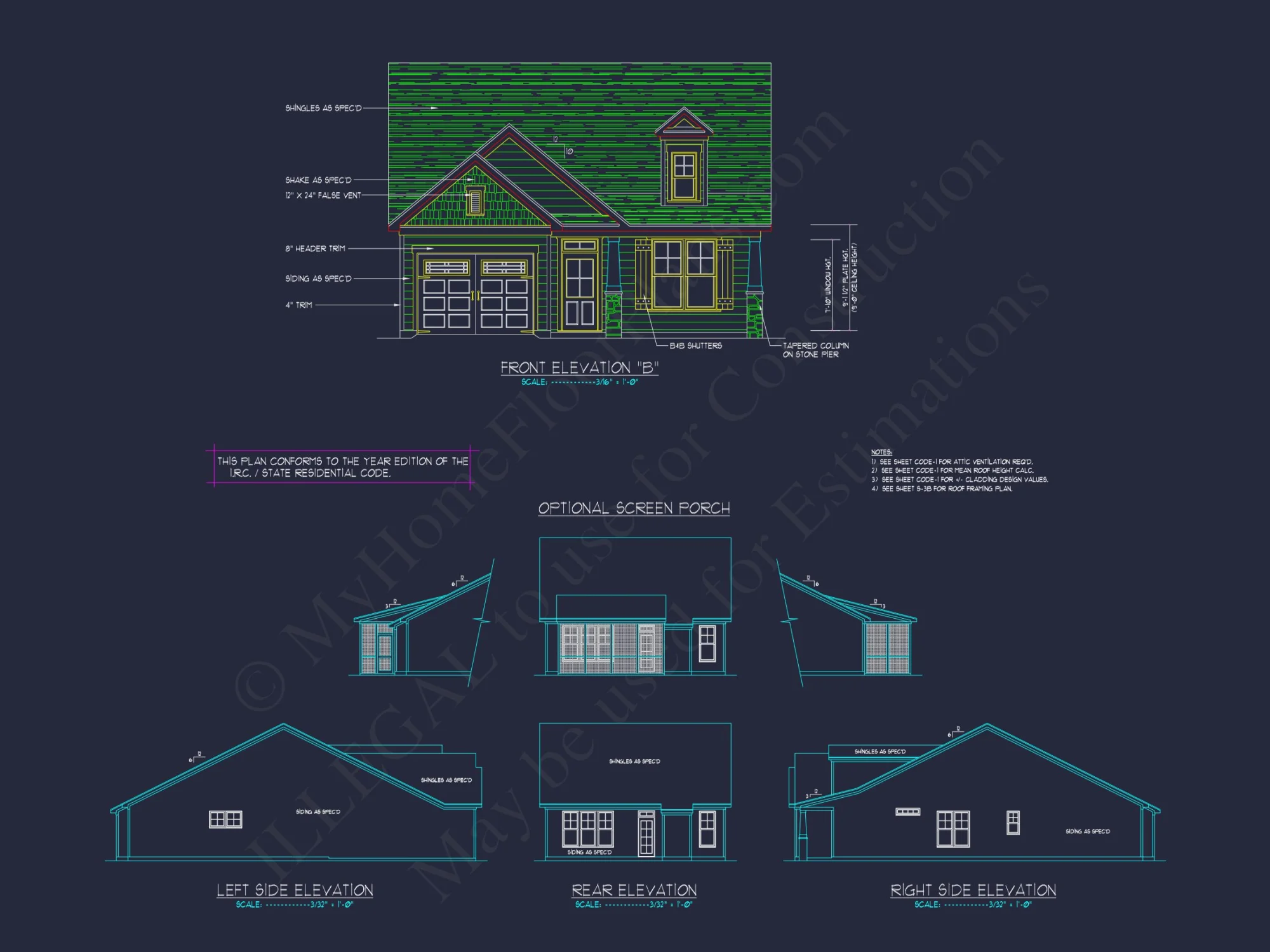 Craftsman house Plan with Open Floor Layout and CAD Designs