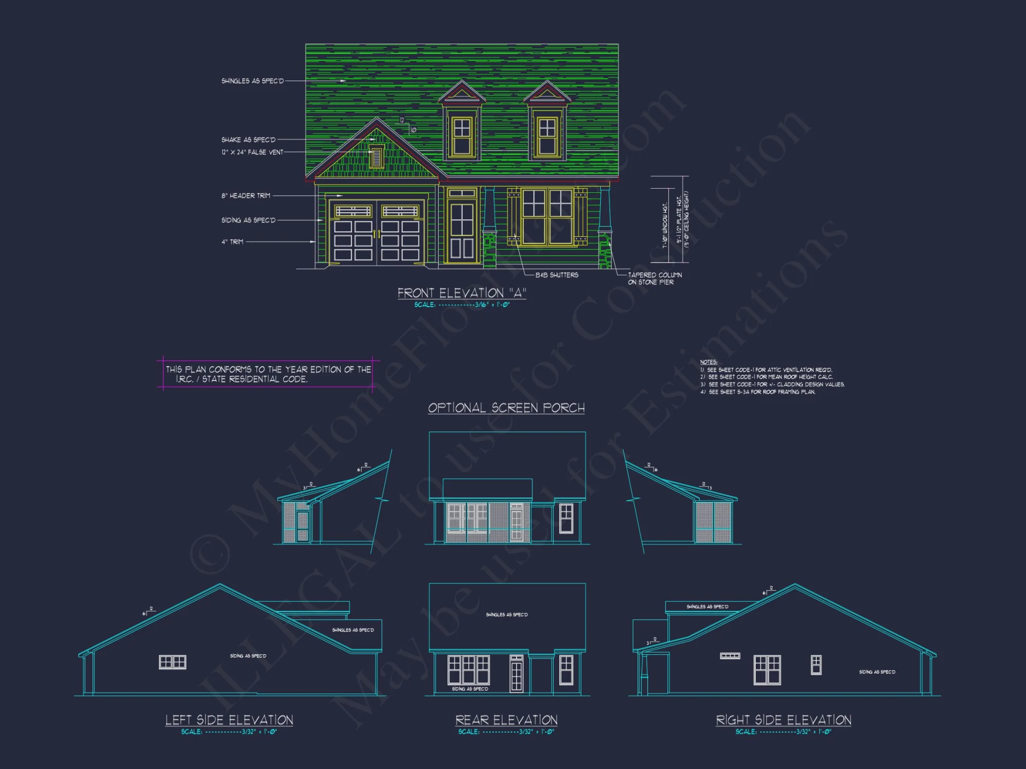 Craftsman house Plan with Open Floor Layout and CAD Designs