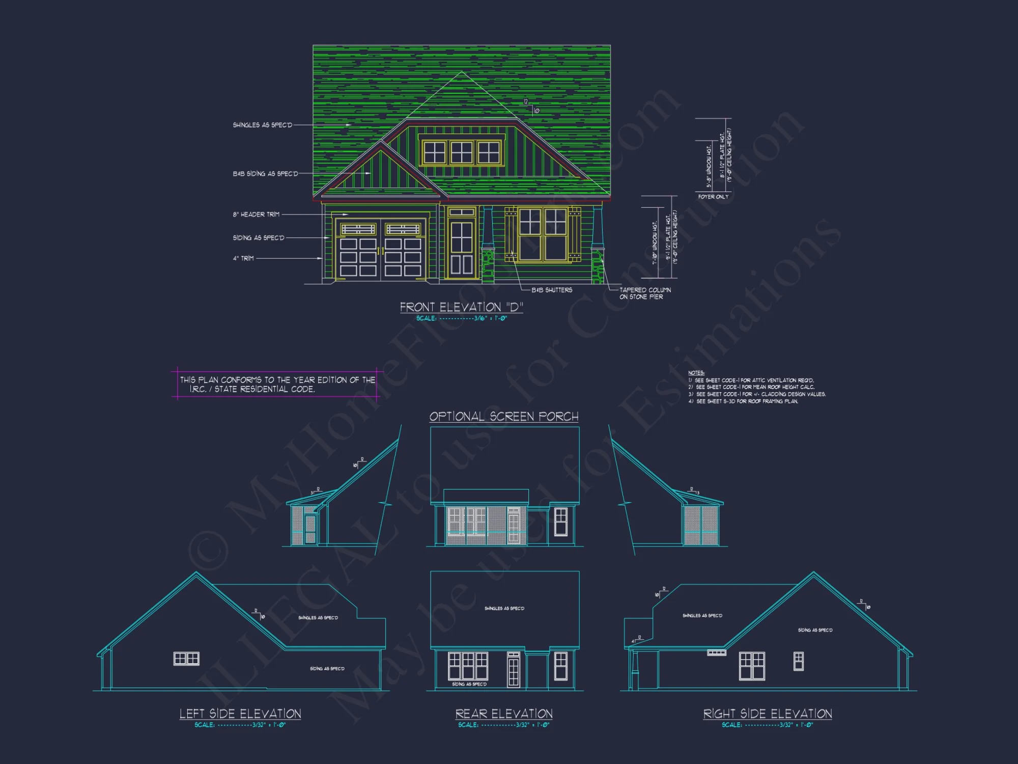Craftsman house Plan with Open Floor Layout and CAD Designs