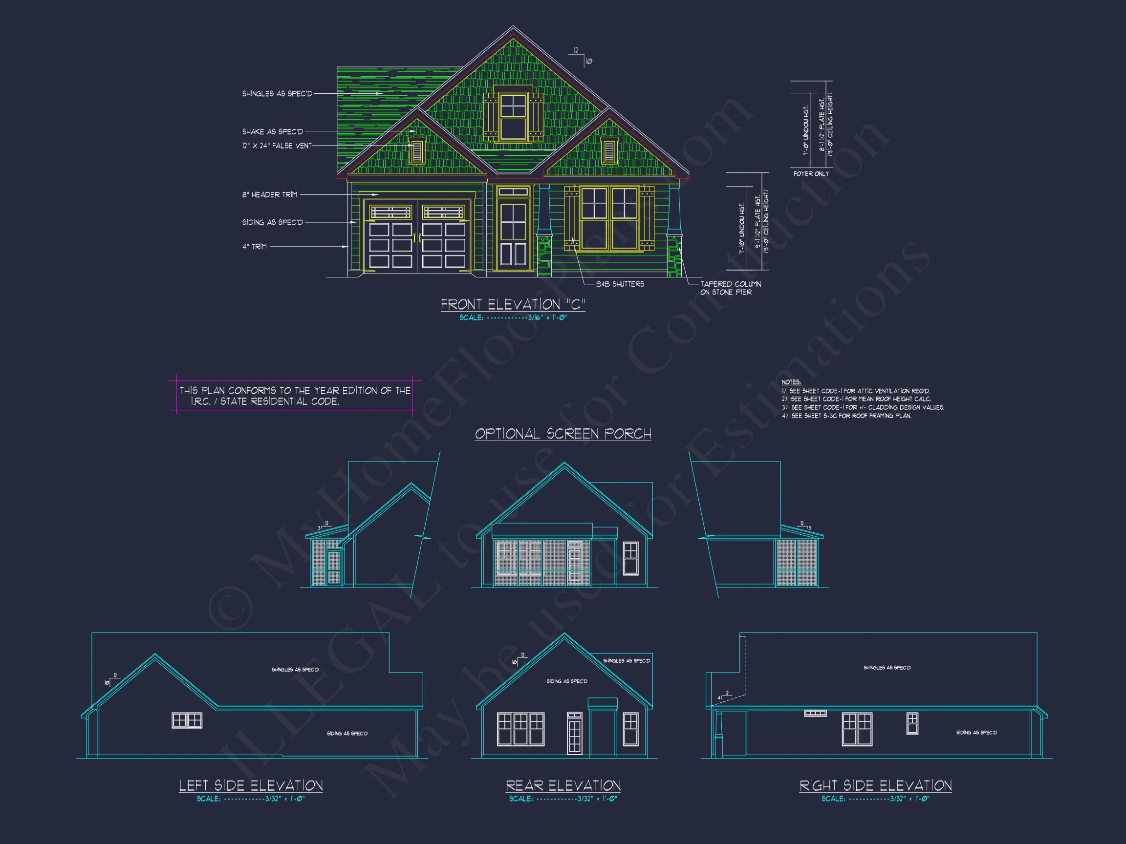 Craftsman house Plan with Open Floor Layout and CAD Designs