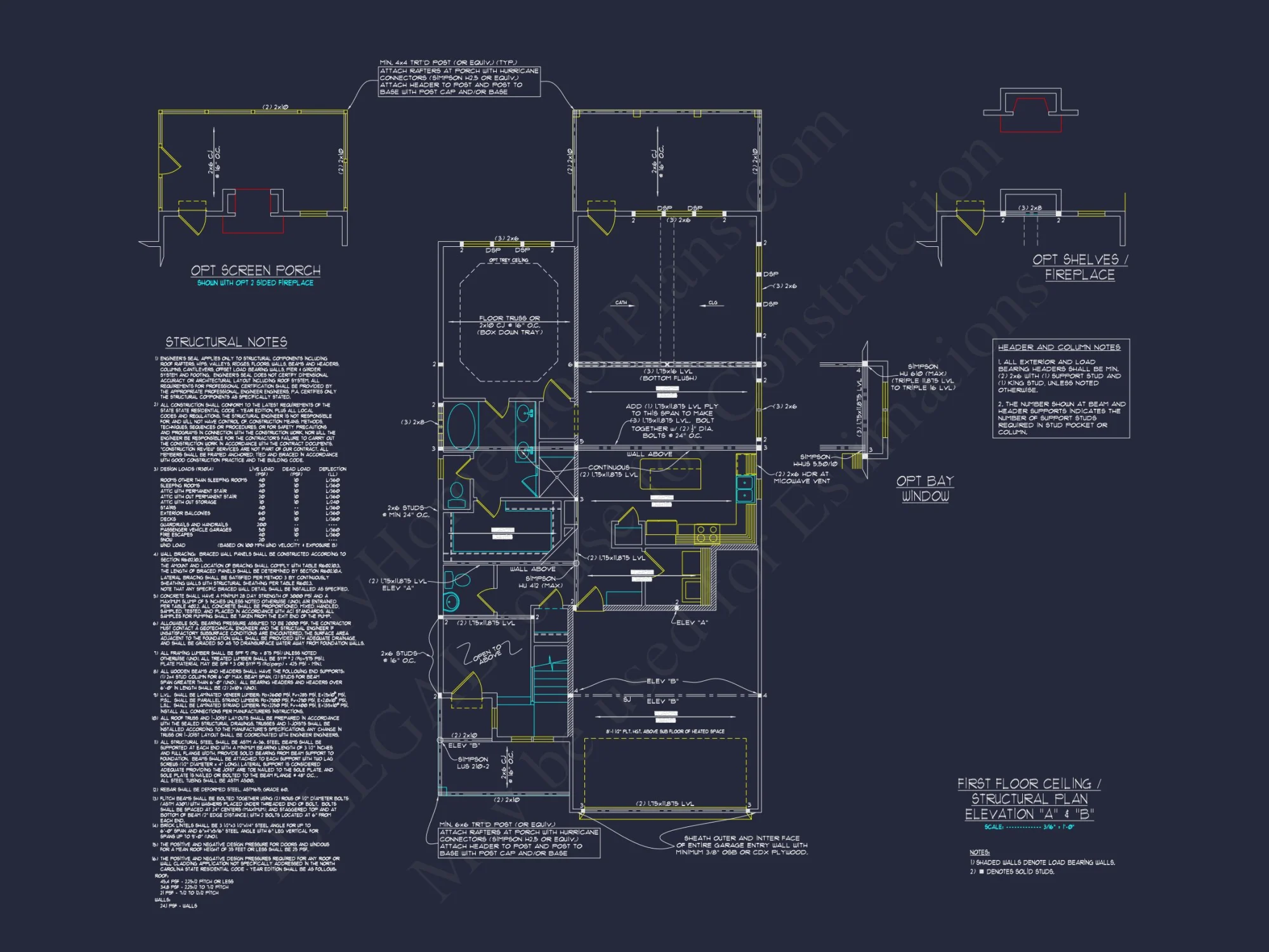 Craftsman house Plan with Floor Blueprints