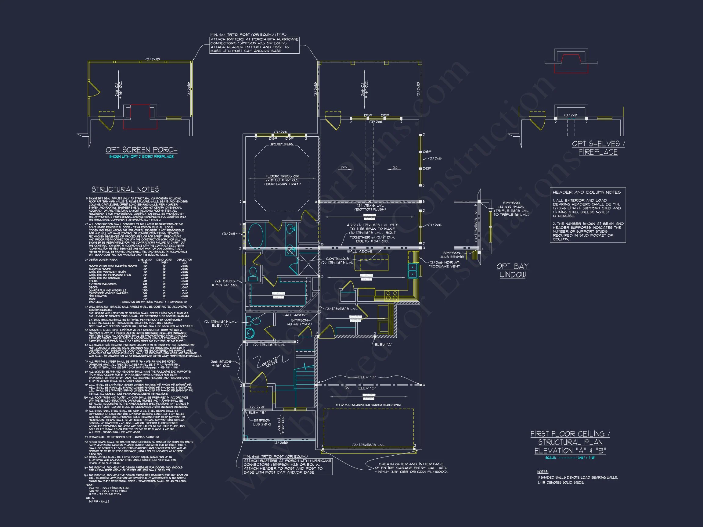 Craftsman house Plan with Floor Blueprints