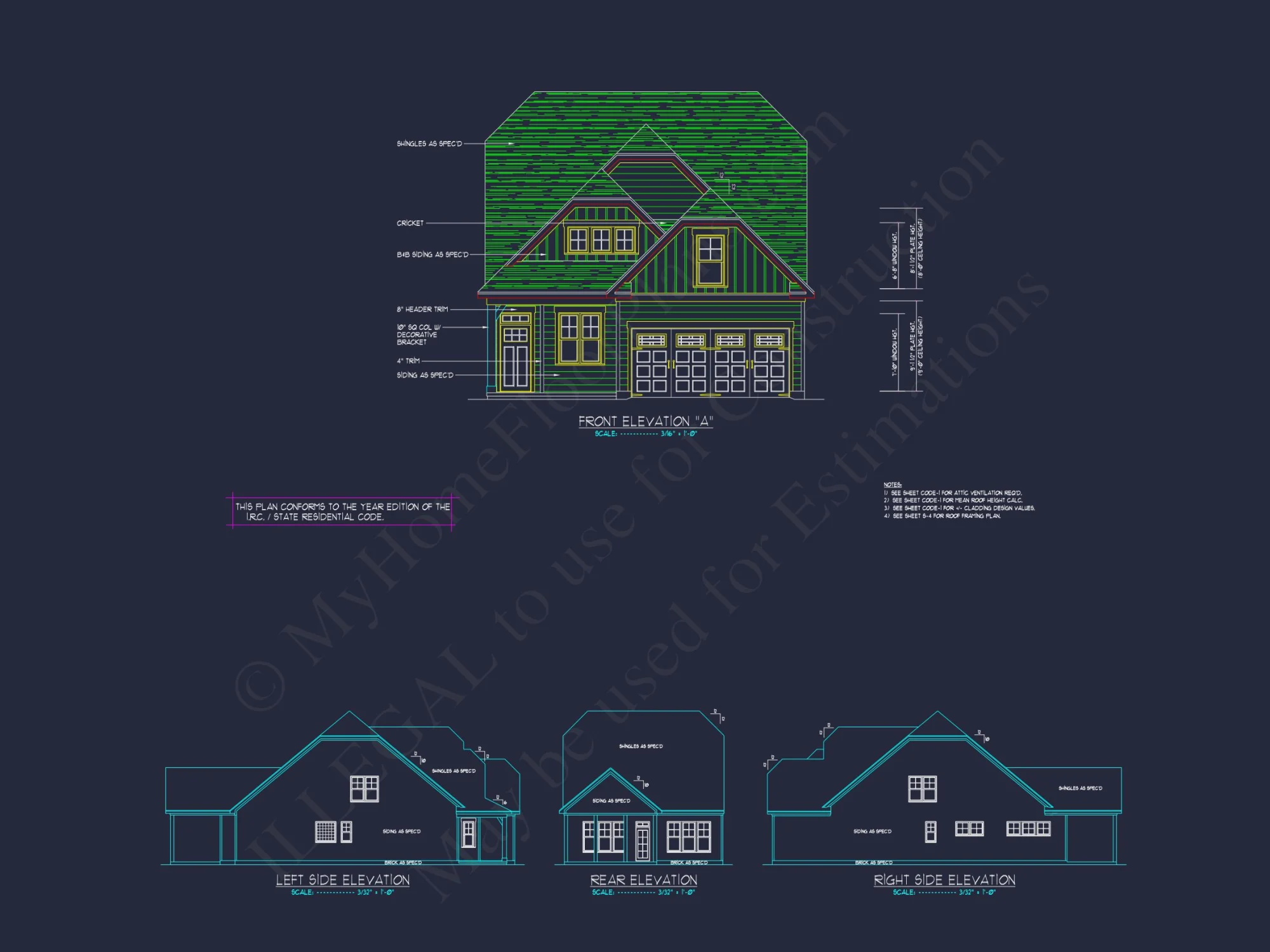 Craftsman house Plan with Floor Blueprints