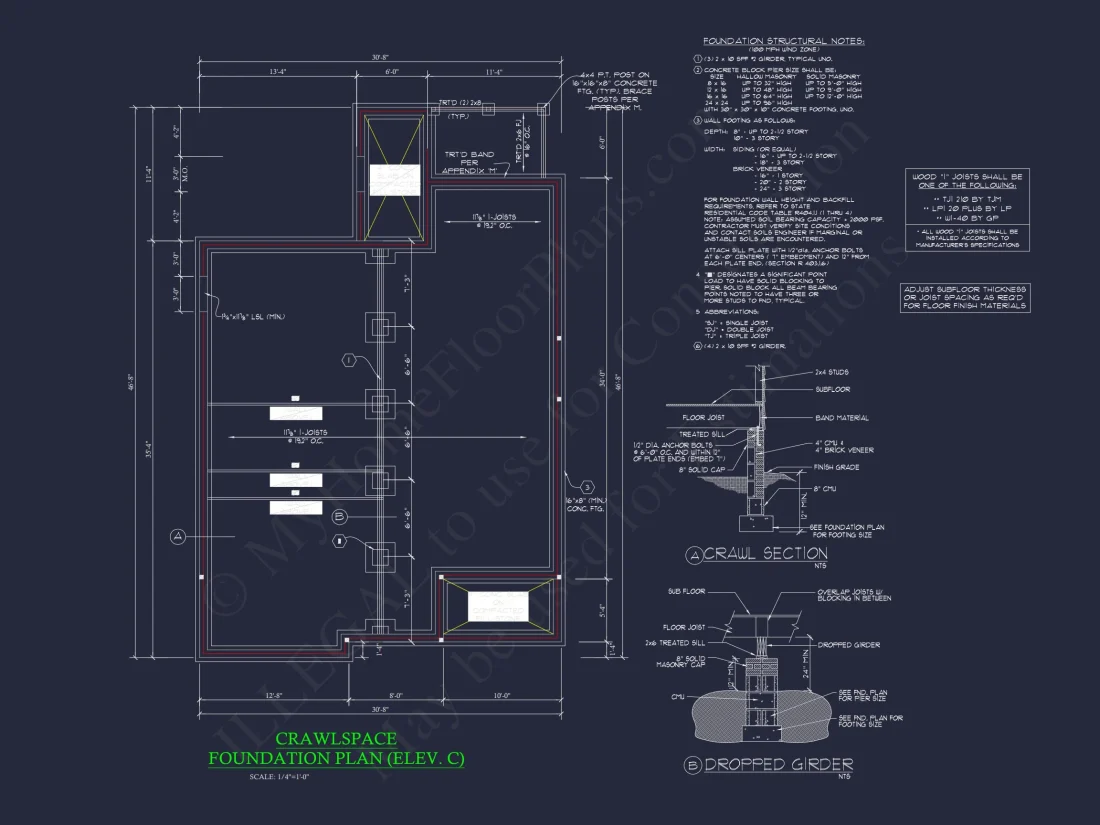 Craftsman house Floor Plan - Detailed CAD Blueprint Designs