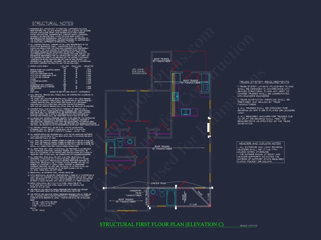 Craftsman house Floor Plan - Detailed CAD Blueprint Designs