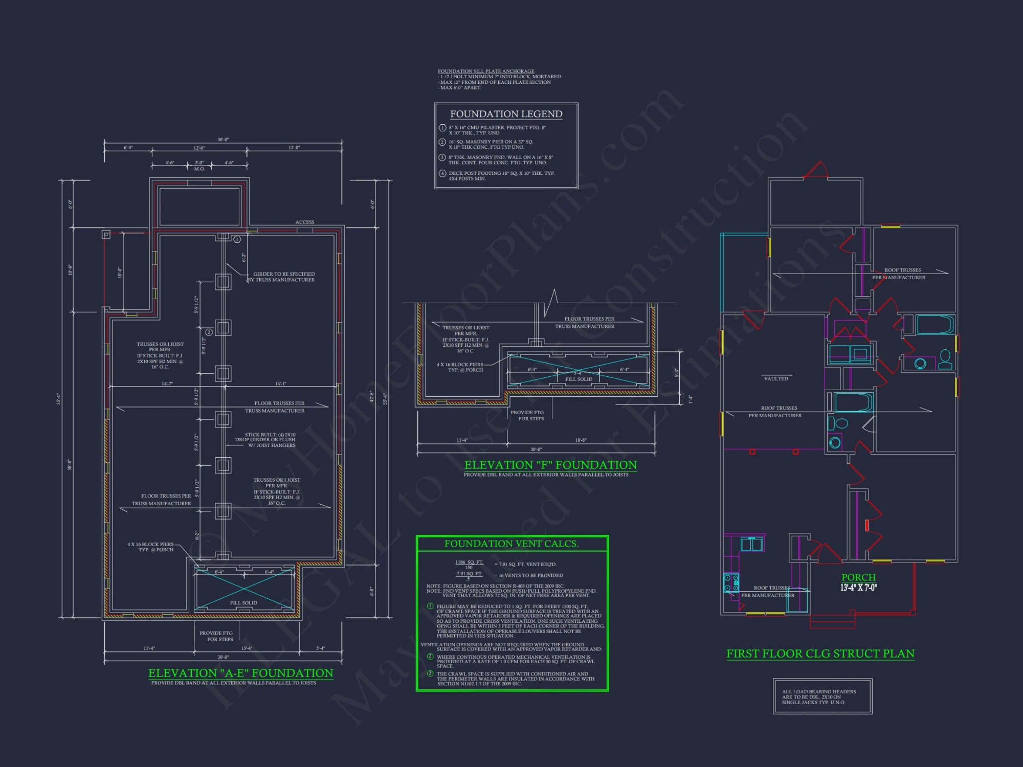 Craftsman house Floor Plan - Detailed CAD Blueprint Designs