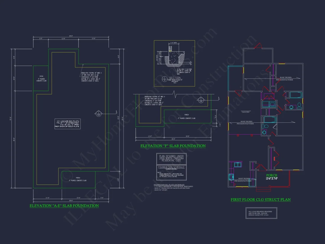 Craftsman house Floor Plan - Detailed CAD Blueprint Designs