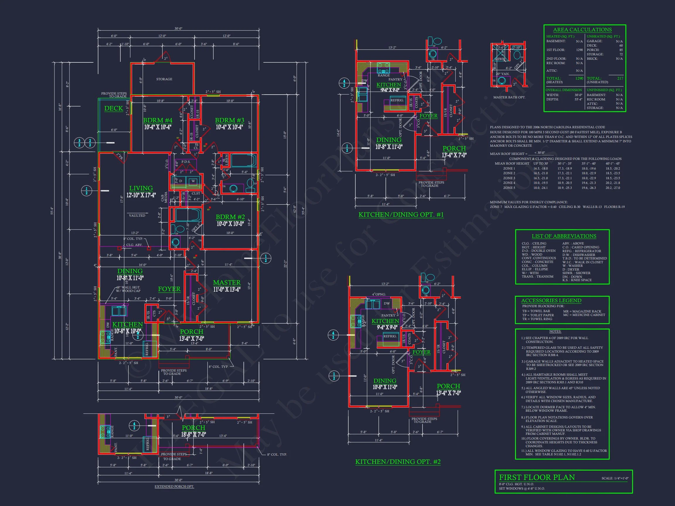 11-1193 HOUSE PLAN - Craftsman House Floor Plan - Detailed CAD Blueprint Designs 7 Craftsman house Floor Plan - Detailed CAD Blueprint Designs