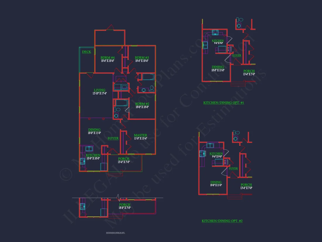Craftsman house Floor Plan - Detailed CAD Blueprint Designs