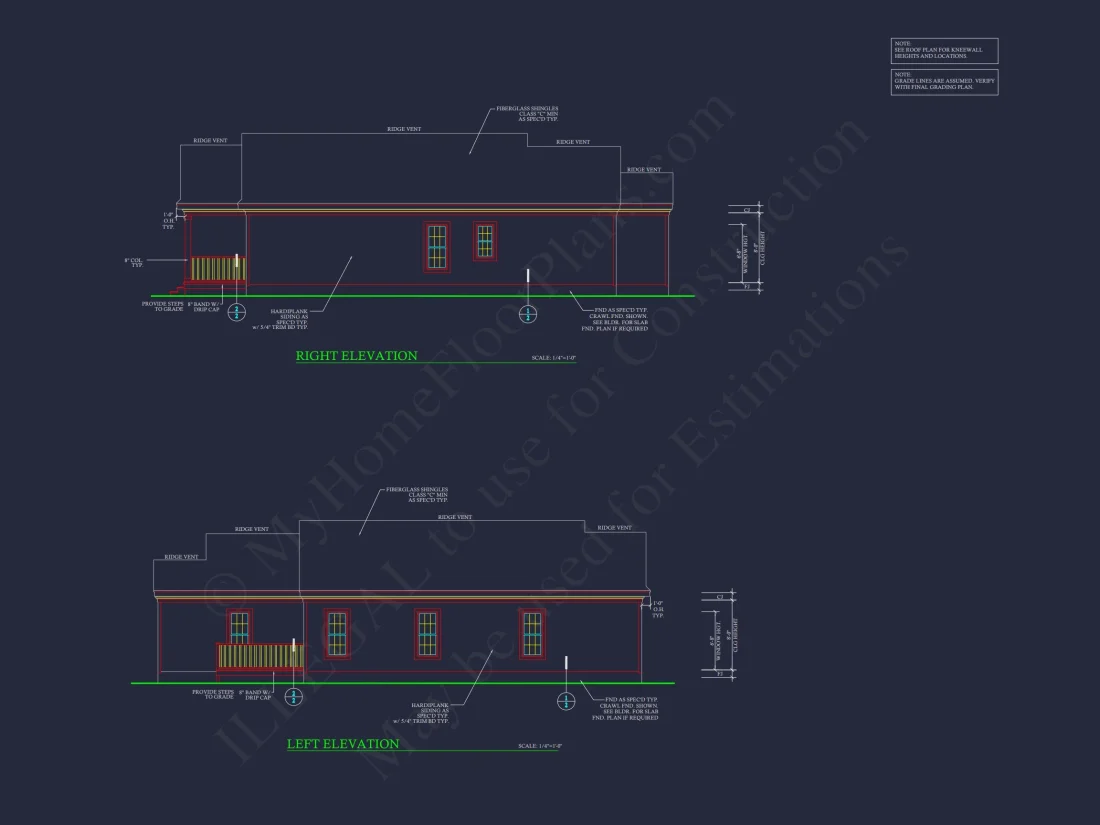 Craftsman house Floor Plan - Detailed CAD Blueprint Designs