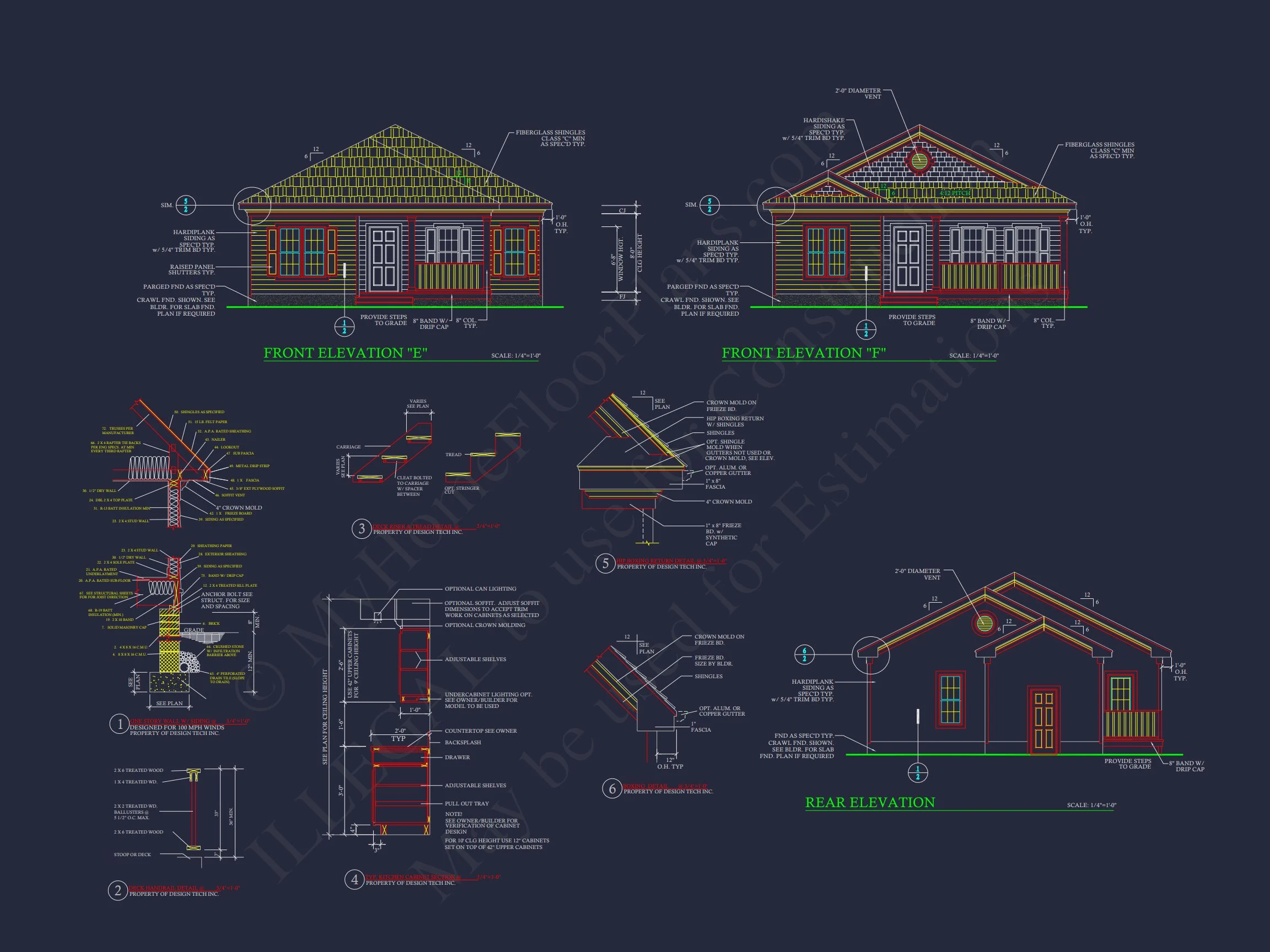 Craftsman house Floor Plan - Detailed CAD Blueprint Designs