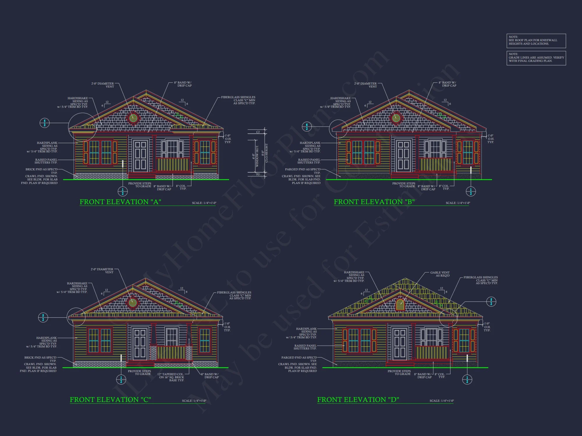 Craftsman house Floor Plan - Detailed CAD Blueprint Designs