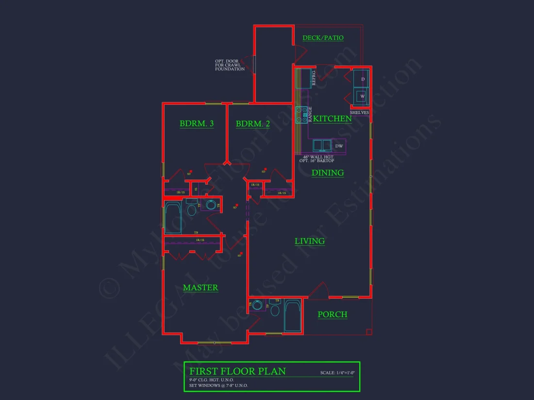 Craftsman house Plan with Open Floor Design & Detailed CAD