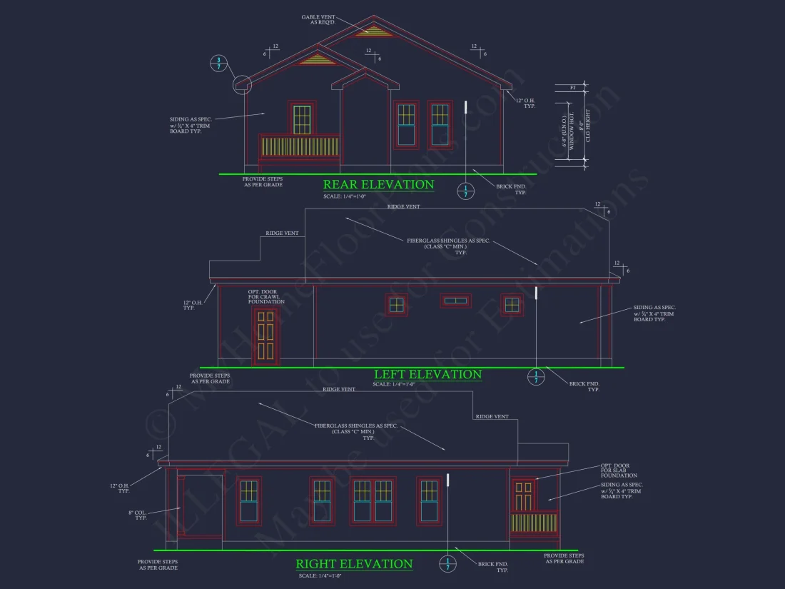 Craftsman house Plan with Open Floor Design & Detailed CAD