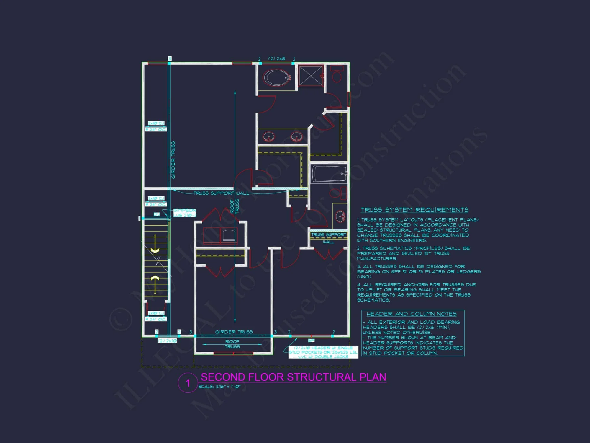 Spacious 4-Bedroom house Plan - 2 Stories, CAD Blueprint Design