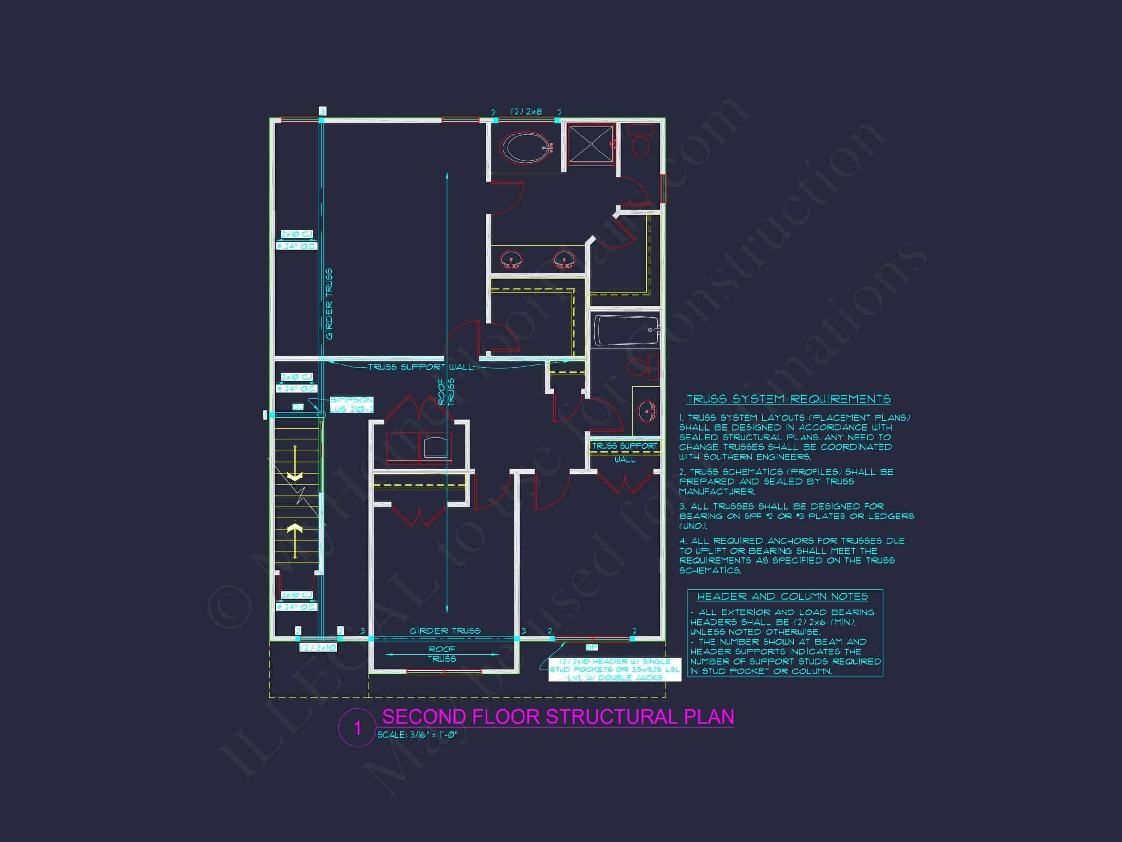 Spacious 4-Bedroom house Plan - 2 Stories, CAD Blueprint Design