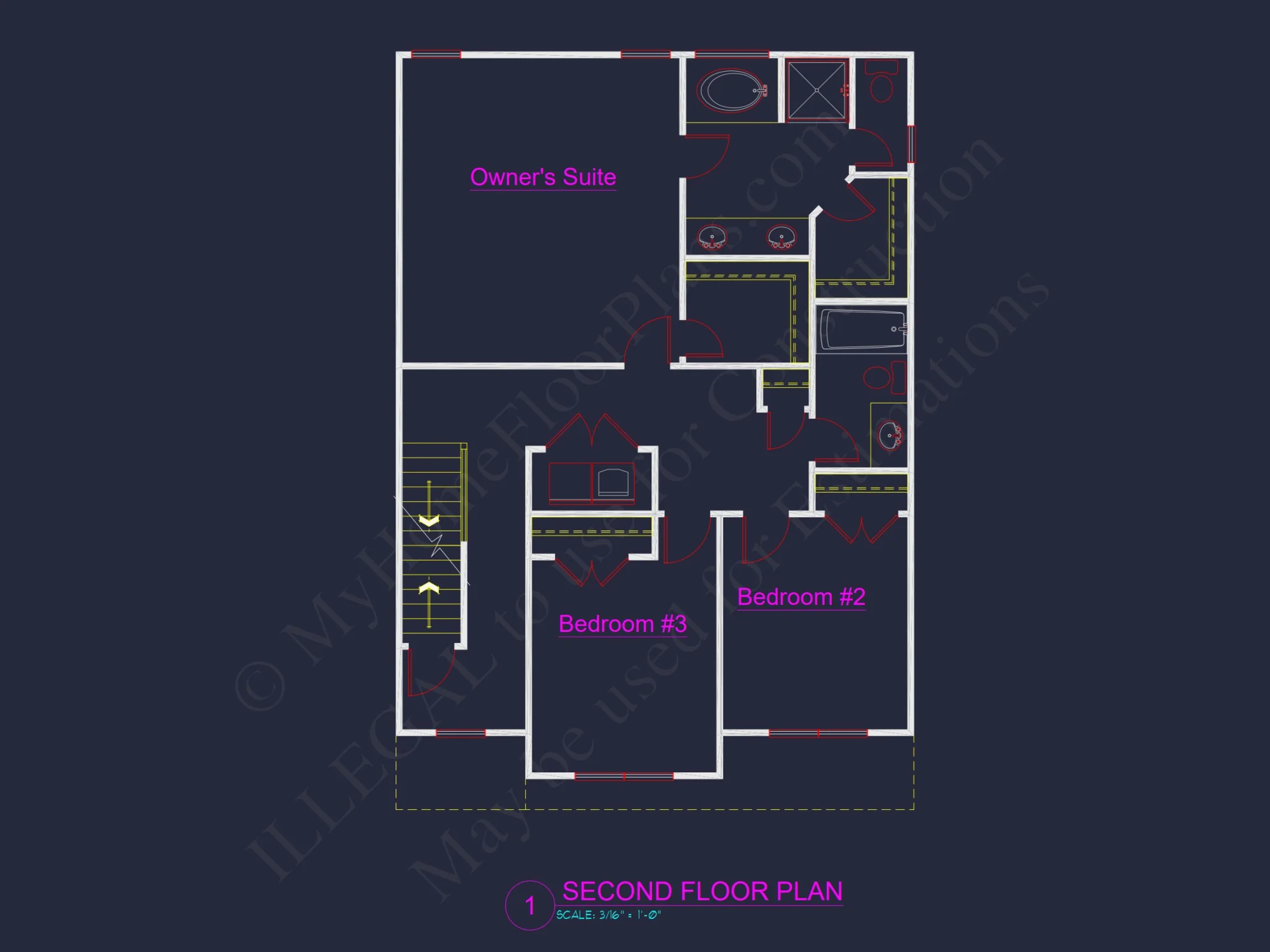 Spacious 4-Bedroom house Plan - 2 Stories, CAD Blueprint Design