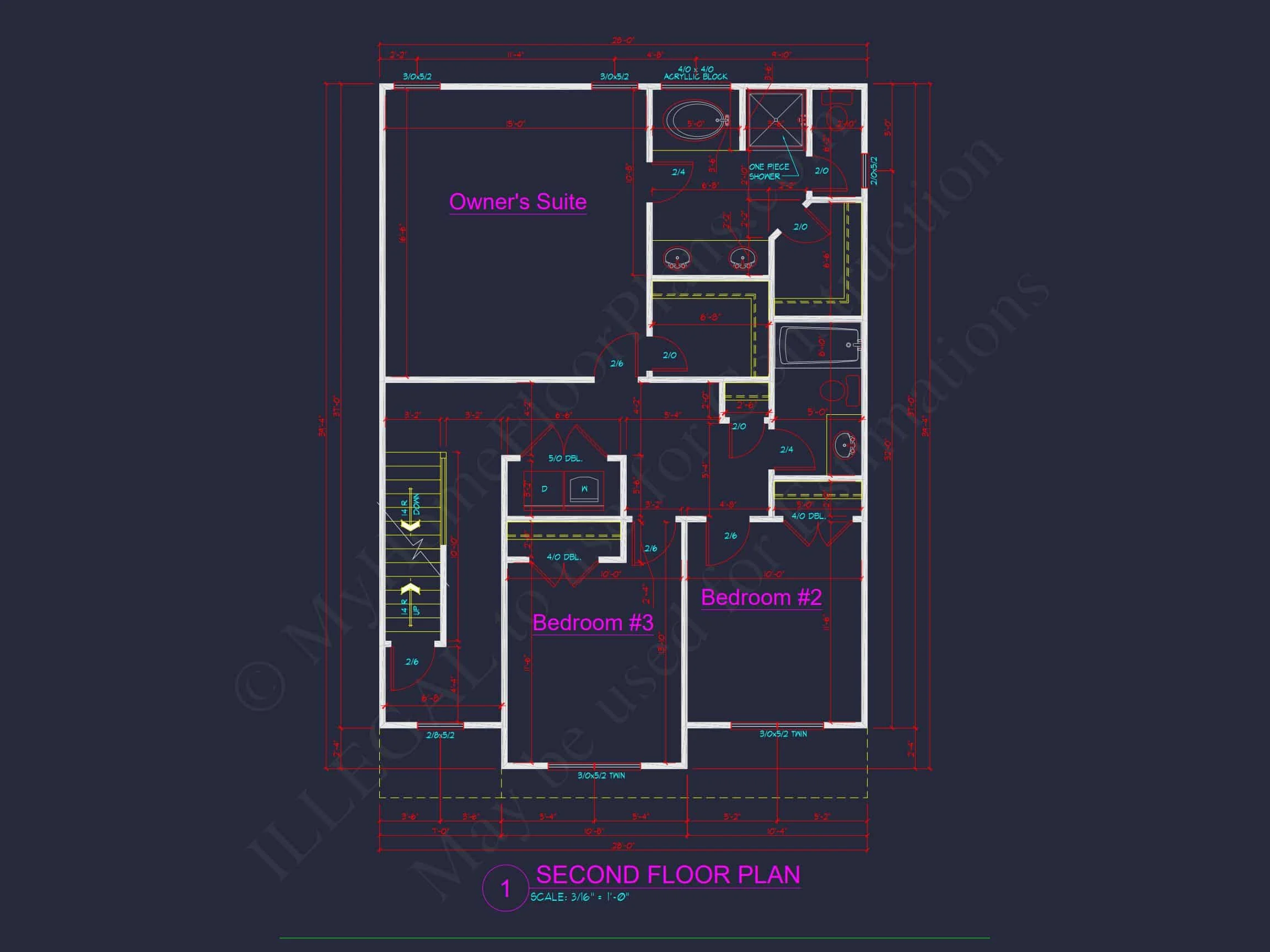 Spacious 4-Bedroom house Plan - 2 Stories, CAD Blueprint Design