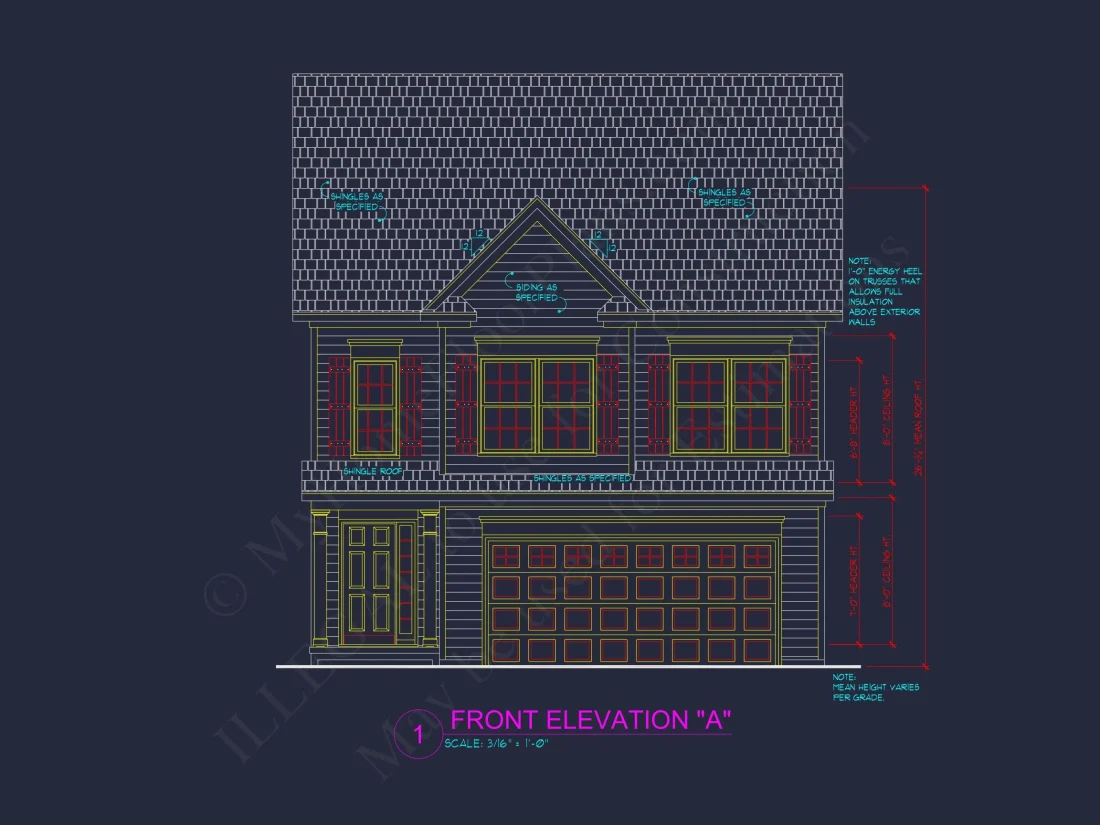 Spacious 4-Bedroom house Plan - 2 Stories, CAD Blueprint Design