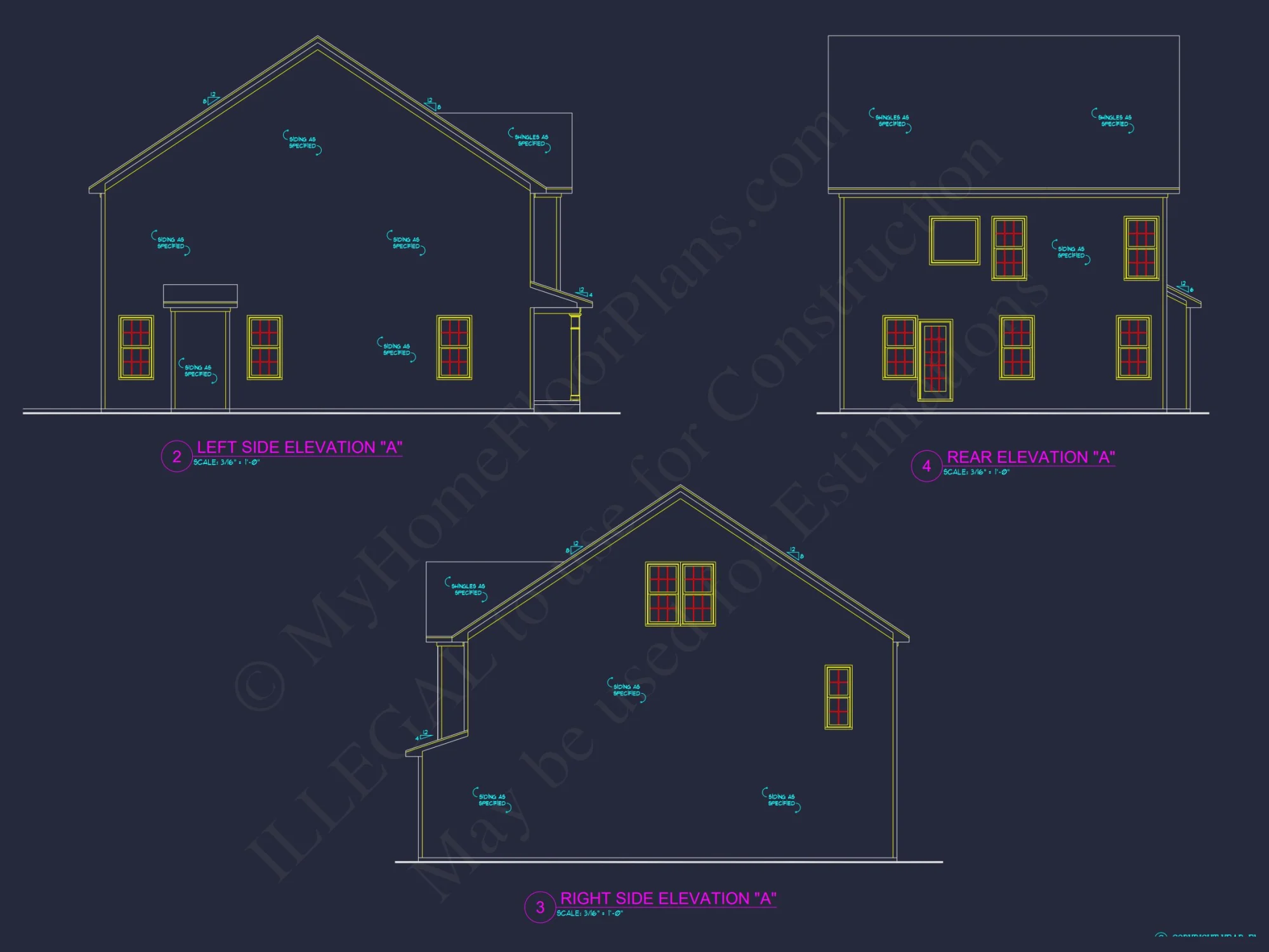 Spacious 4-Bedroom house Plan - 2 Stories, CAD Blueprint Design